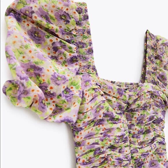 ZARA DRAPED PRINT DRESS‎  - Picture 9 of 9